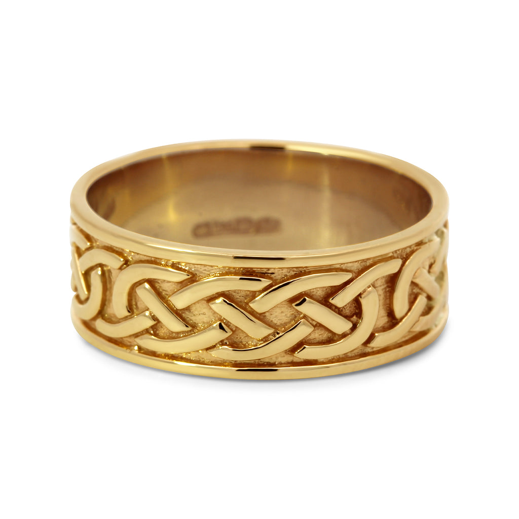 14k yellow gold celtic knot mens wedding ring designyard jewellery gallery dublin ireland