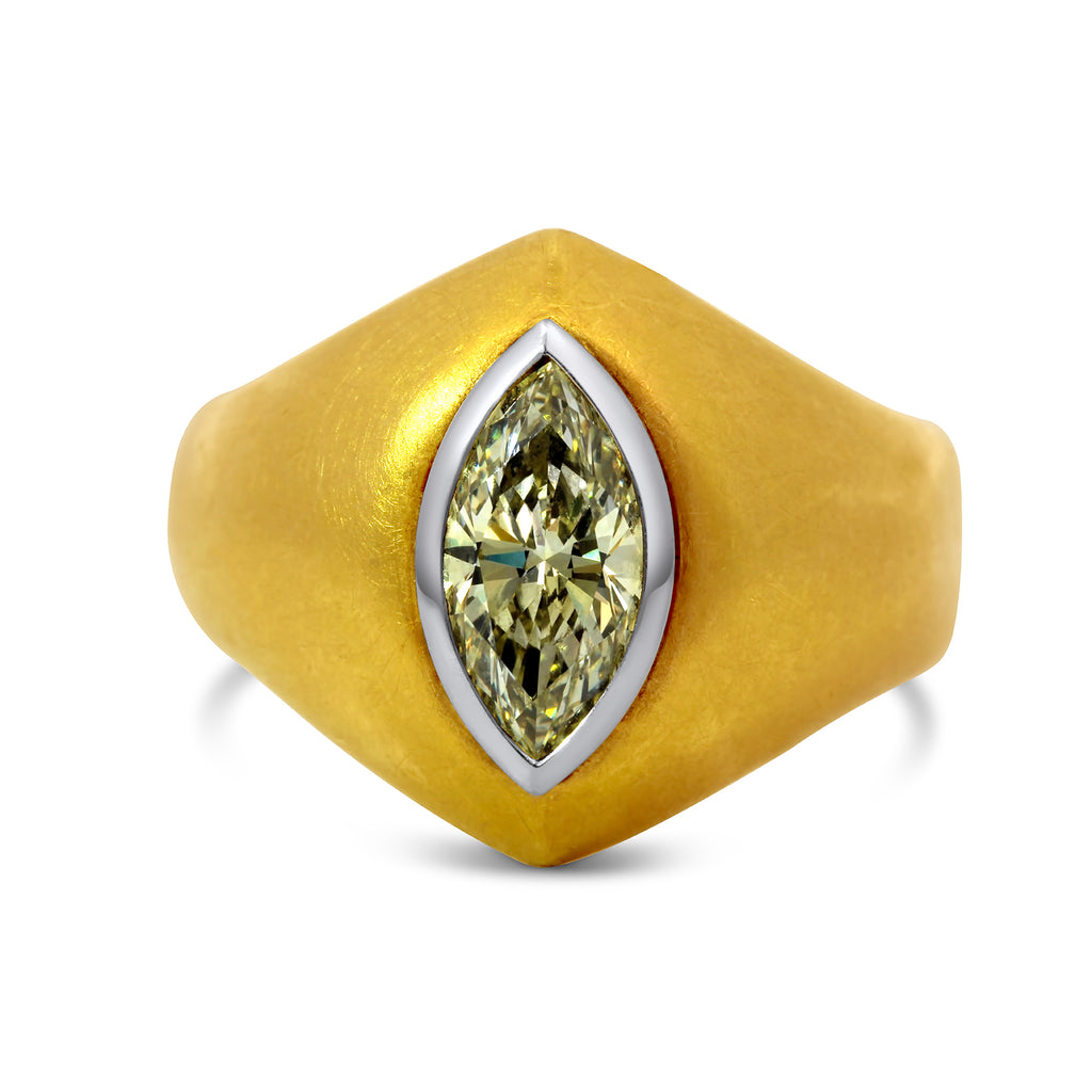 22k yellow white gold marquise diamond engagement ring designyard vintage jewellery collection dublin ireland
