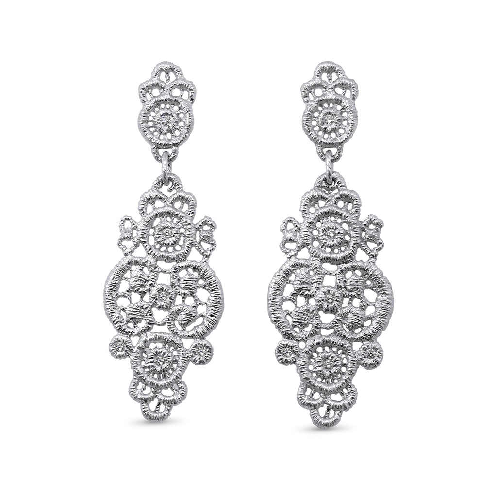 brigitte adolph contemporary lace jewellery 18k white gold turandot diamond earrings 240-wg-d designyard dublin ireland
