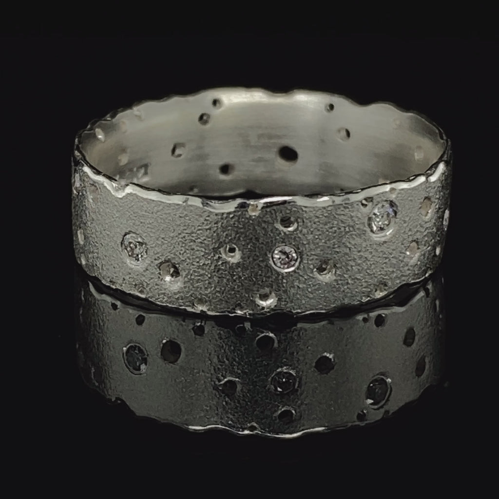 Kate Smith - Sterling Silver 10 Scattered Diamond Ring - DESIGNYARD, Dublin Ireland.