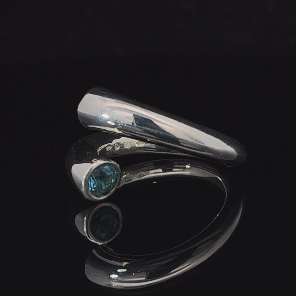 paul finch sterling silver blue topaz double ring designyard contemporary jewellery gallery dublin ireland