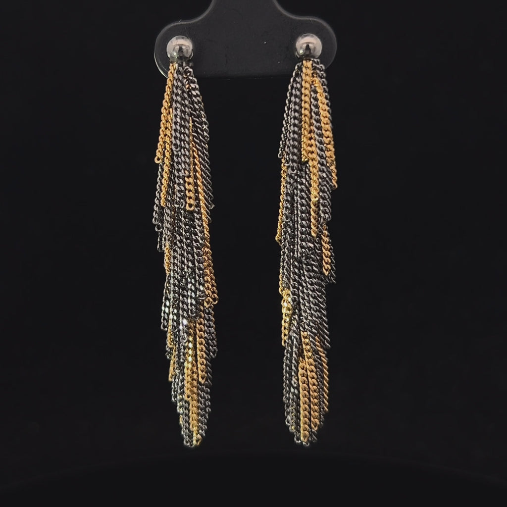 claudia milic silver black rhodium gold starlight drop earrings designyard contemporary jewellery gallery dublin ireland