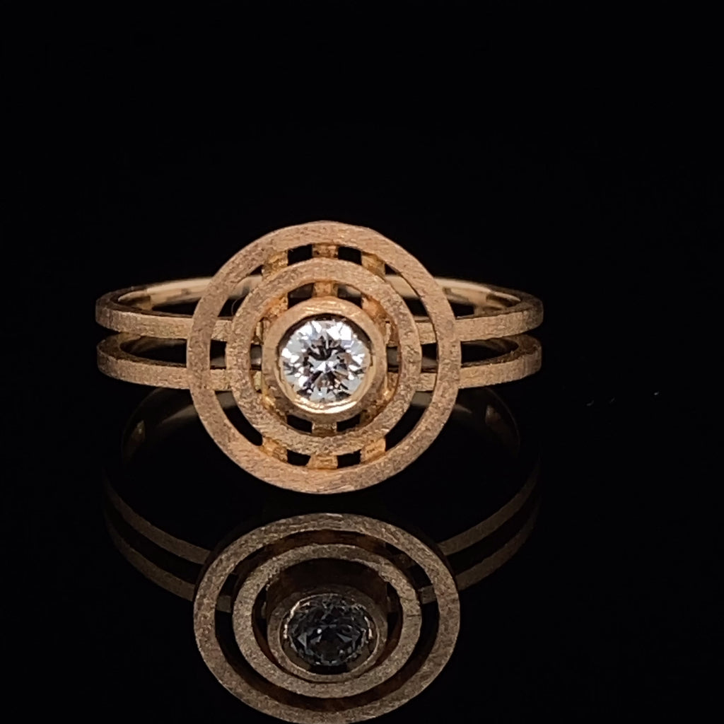 Shimell And Madden - 18k Rose Gold Mini Double Nova Ring - DESIGNYARD, Dublin Ireland.