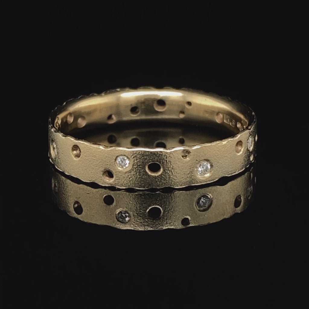 Kate Smith - 9k Yellow Gold Scattered Diamond Ring - DESIGNYARD, Dublin Ireland.