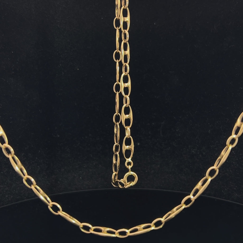 18k yellow gold long chain designyard vintage jewellery collection dublin ireland