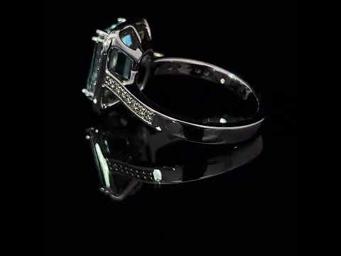 Ronan Campbell - 18k White Gold Aquamarine Diamond Ring - DESIGNYARD, Dublin Ireland