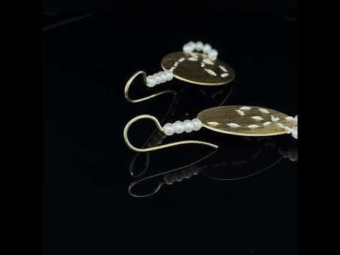 Brigitte Adolph - Sterling Silver Gold Plate Loop Pearl Earrings - DESIGNYARD, Dublin Ireland