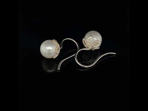 Brigitte Adolph - Sterling Silver Frau Luna Pearl Drop Earrings - DESIGNYARD, Dublin Ireland
