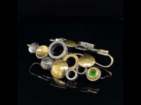 Barbara Bertagnolli - 24k Yellow Gold Silver Tsavorite Drop Earrings - DESIGNYARD, Dublin Ireland