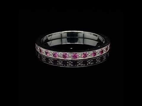 Andrew Geoghegan 18k White Gold Pink Sapphire Eternity Ring