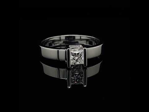 Andrew Geoghegan 18k White Gold Diamond Box Engagement Ring