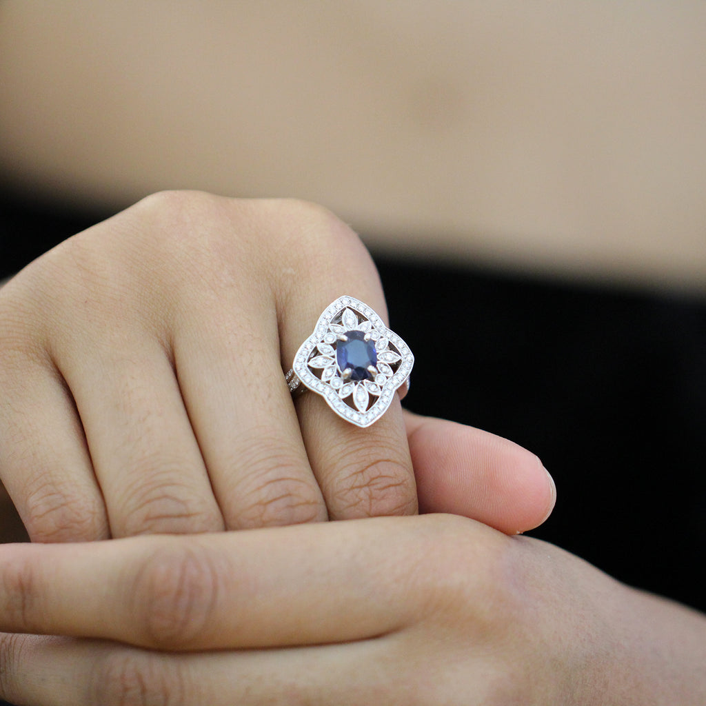 Ronan Campbell - 18k White Gold Gallico Sapphire Diamond Ring - DESIGNYARD, Dublin Ireland.