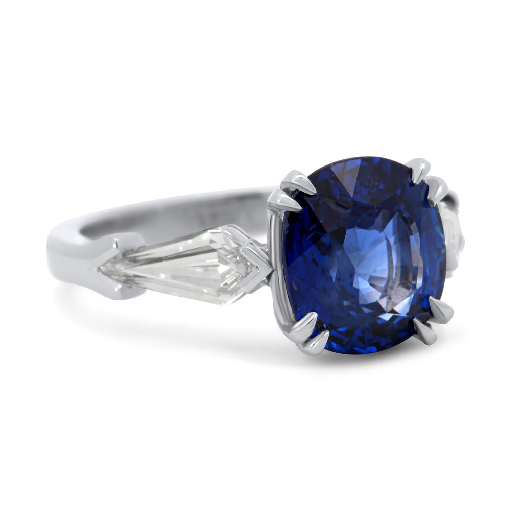 ronan campbell bespoke platinum blue sapphire magnifent kite diamond engagement ring designyard dublin ireland