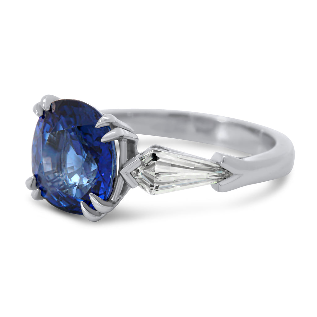 ronan campbell bespoke platinum blue sapphire magnifent kite diamond engagement ring designyard dublin ireland