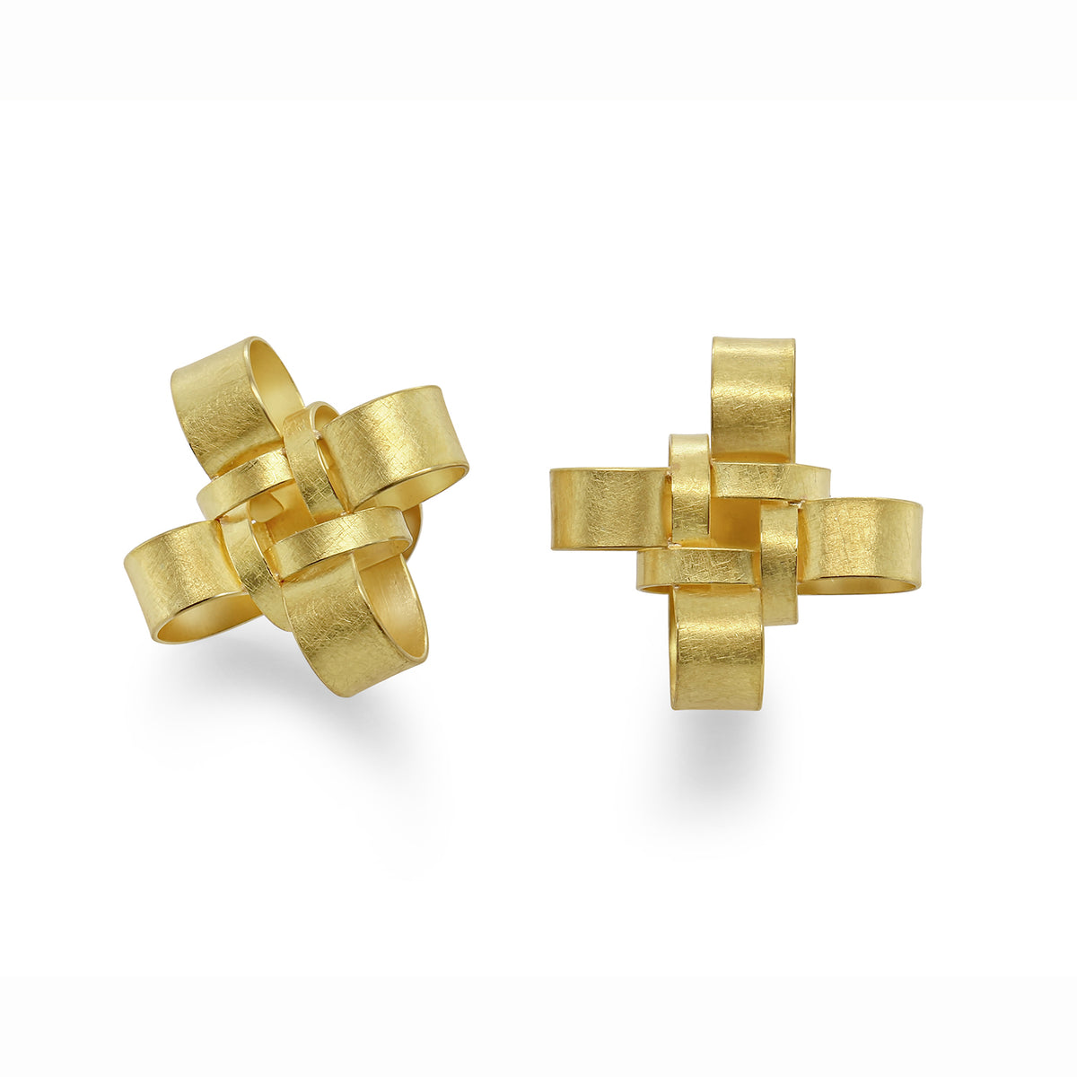 22k Yellow Gold Large Knot Stud Earrings DESIGNYARD