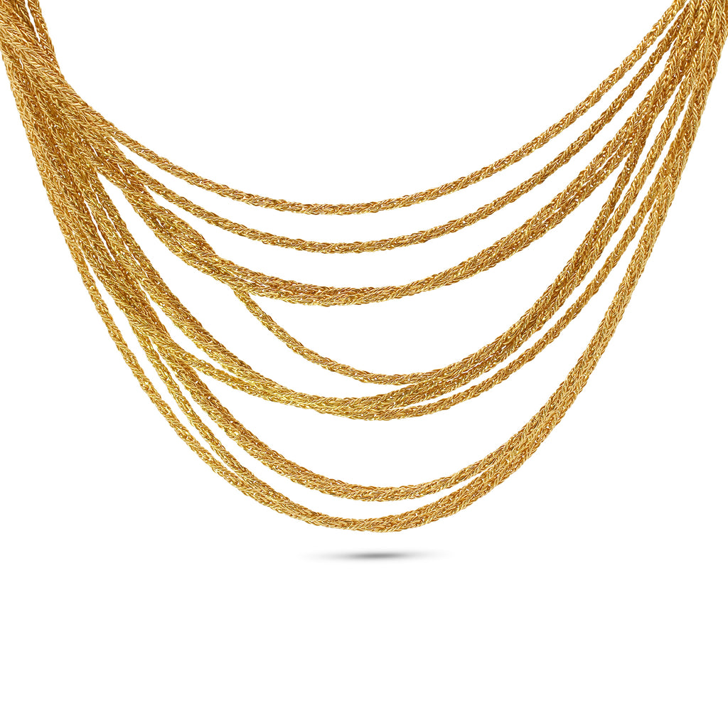 vintage 18k yellow gold multi strand necklace designyard curated vintage jewellery colletion dublin ireland