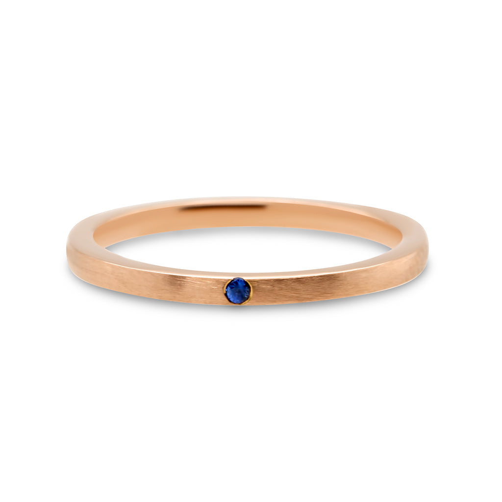 DesignYard - 18k Rose Gold Blue Sapphire Ring - DESIGNYARD, Dublin Ireland.
