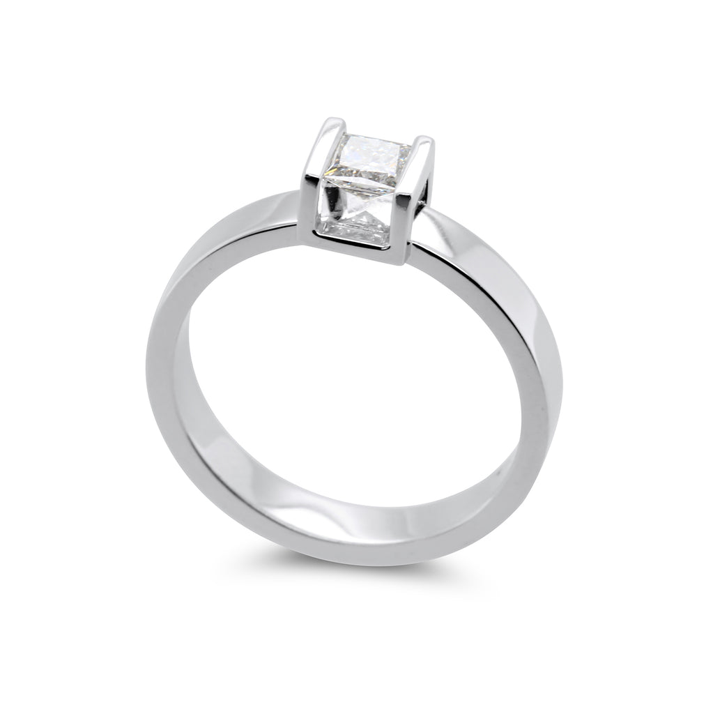Andrew Geoghegan - 18k White Gold Diamond Box Engagement Ring - DESIGNYARD, Dublin Ireland.