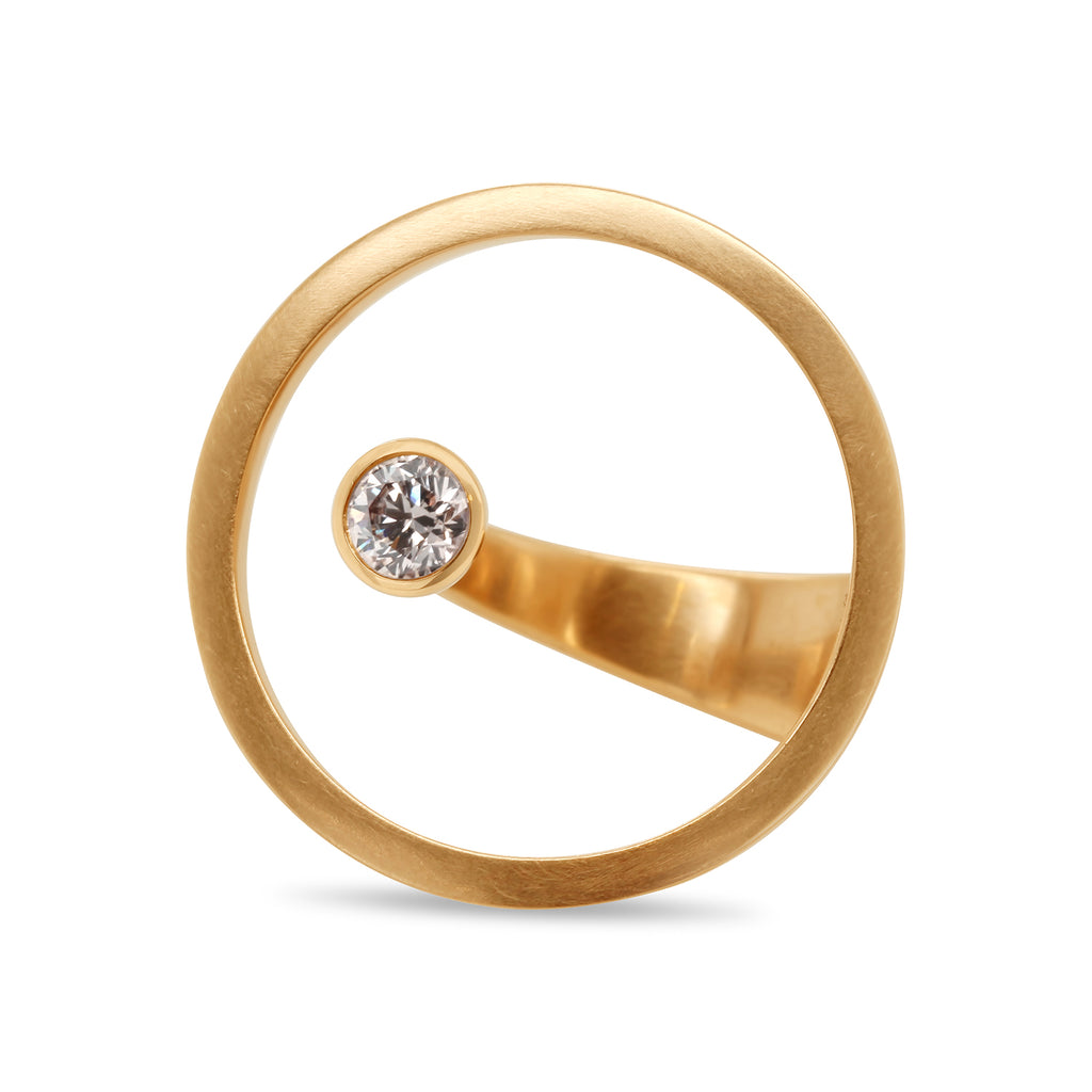 Angela Hubel - 18k Rose Gold Treasure Island Cognac Diamond Ring - DESIGNYARD, Dublin Ireland.