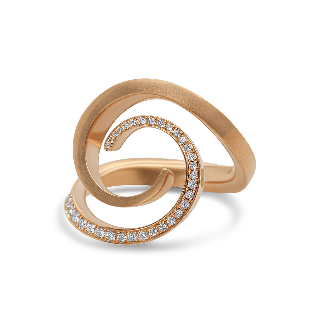 Angela Hubel - 18k Rose Gold Windrose Diamond Ring - DESIGNYARD, Dublin Ireland.
