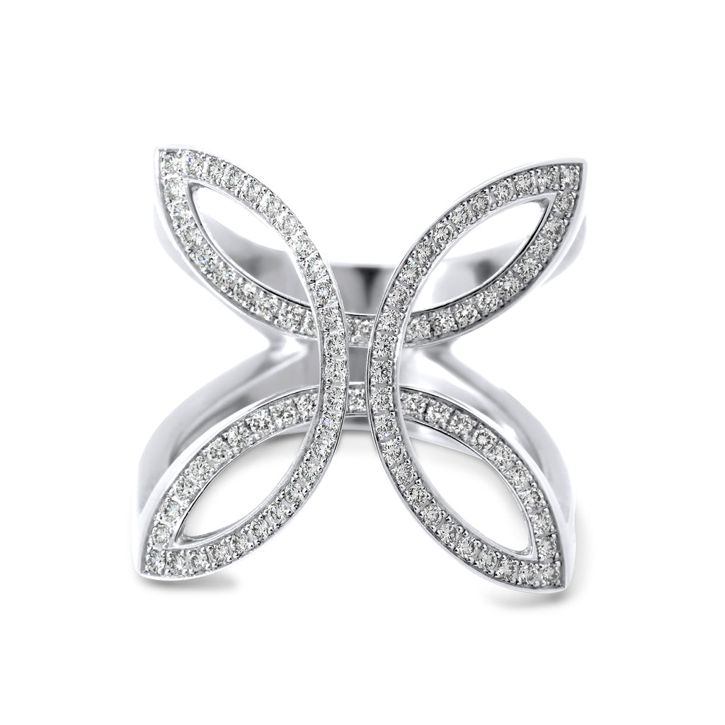 Angela Hubel - Platinum Diamond Butterfly Ring - DESIGNYARD, Dublin Ireland.