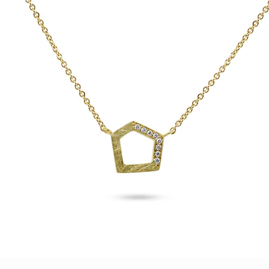 Atelier Luz - 14k Yellow Gold G*Metriq Diamond Pendant - DESIGNYARD, Dublin Ireland.