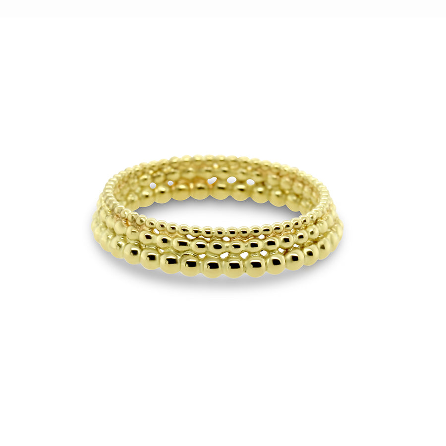 Atelier Luz - 18k Yellow Gold Three Row Bubble Wedding Ring - DESIGNYARD, Dublin Ireland.