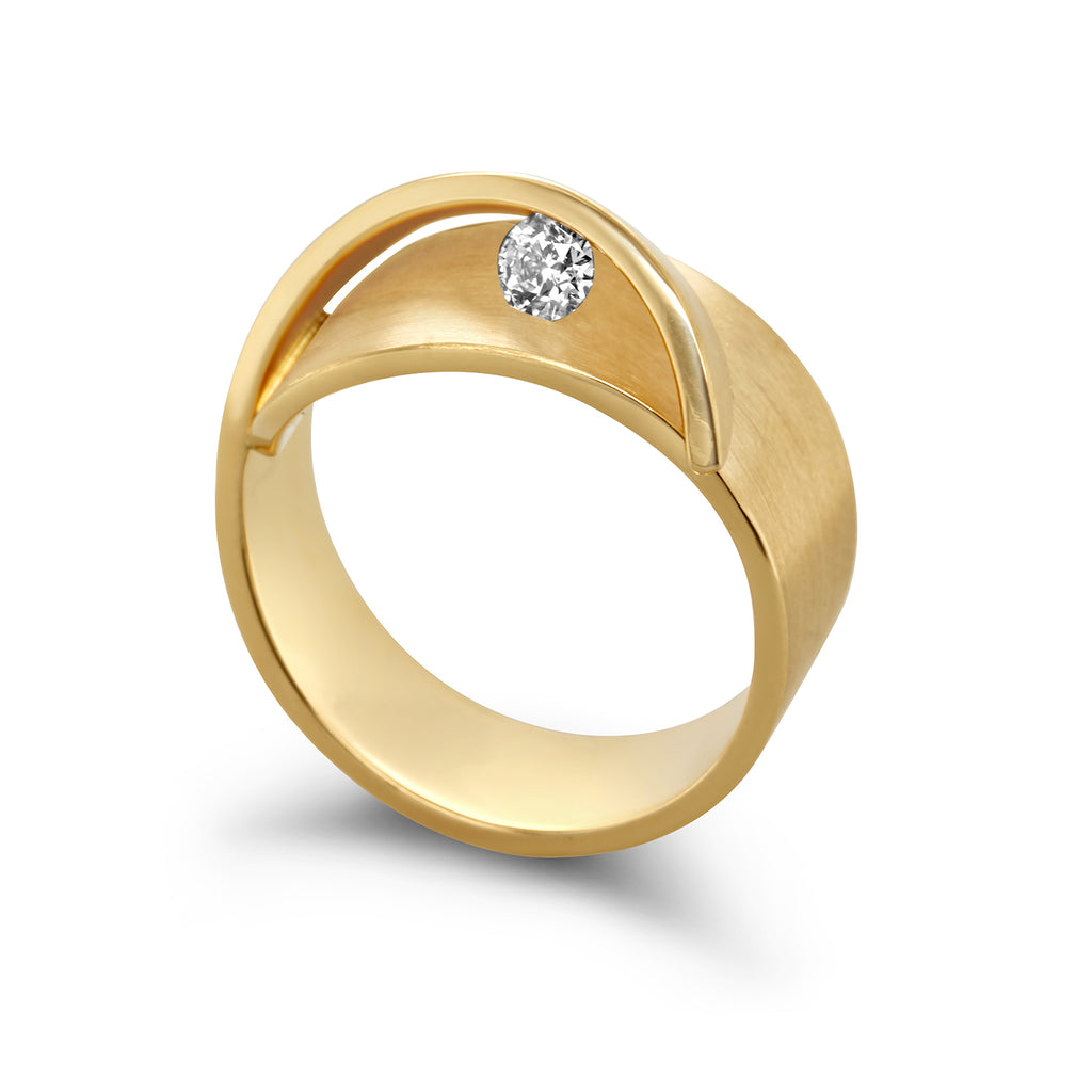 Cardillac - 14k Yellow Gold Magnolia Diamond Ring - DESIGNYARD, Dublin Ireland.