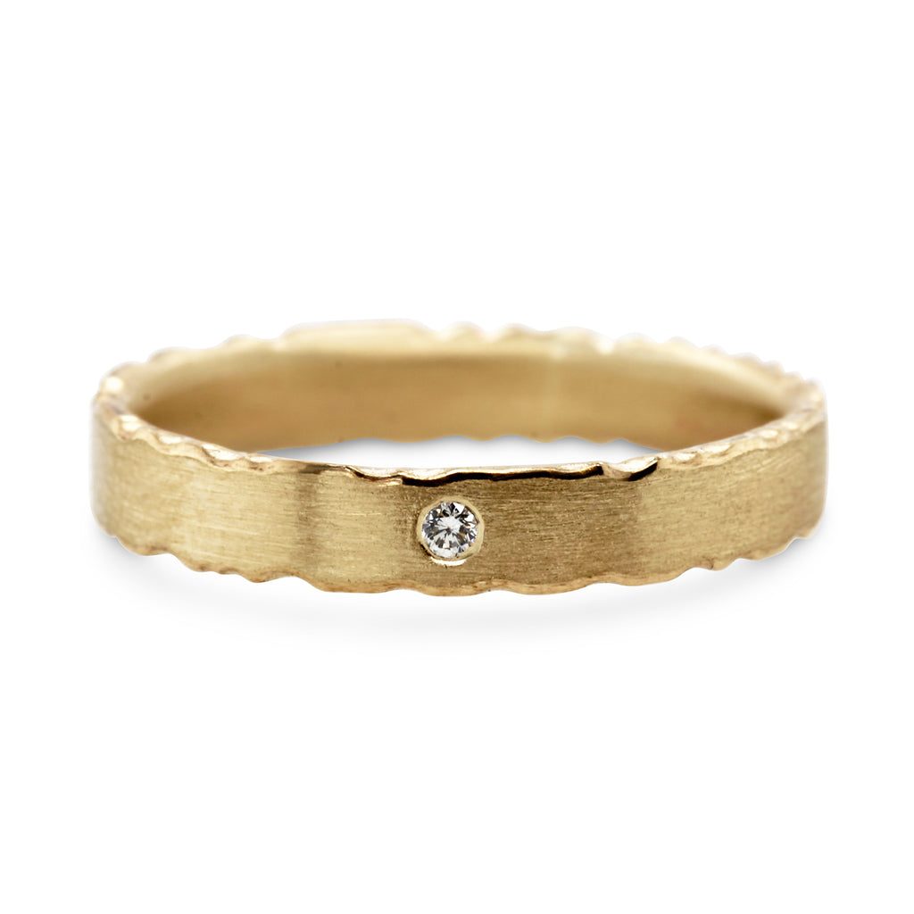 Kate Smith - 9k Yellow Gold Nibbled Diamond Ring - DESIGNYARD, Dublin Ireland.