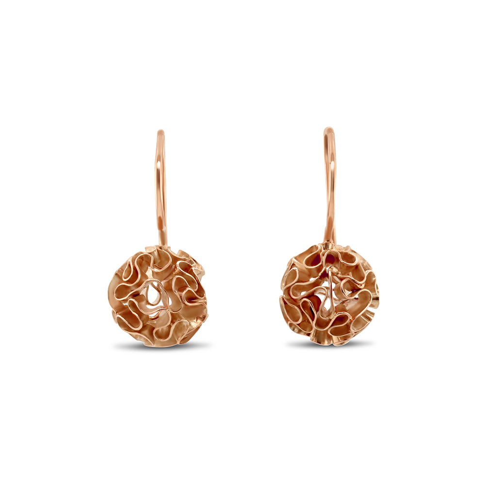 Myriam Oude Vrielink - 14k Rose Gold Coral Earrings - DESIGNYARD, Dublin Ireland.