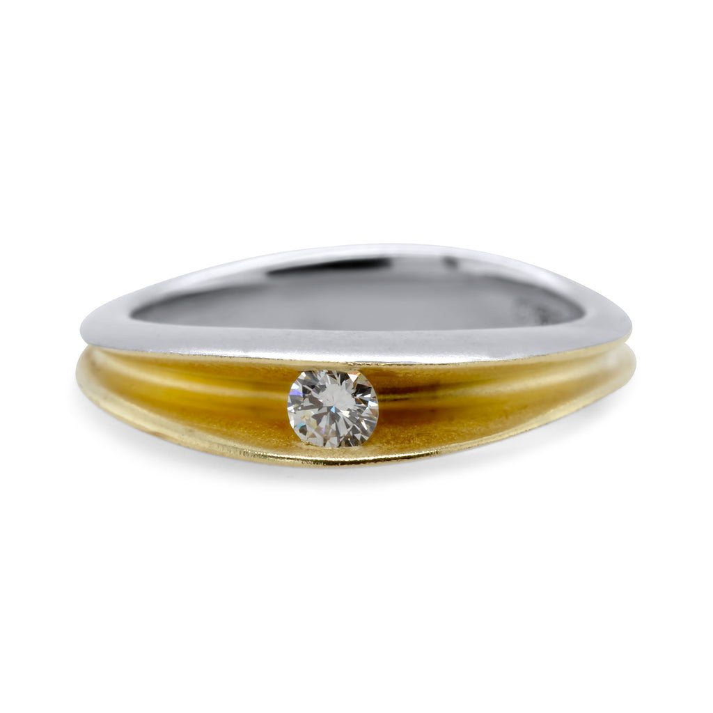 Paul Finch - Silver 22K Yellow Gold Diamond Full Split Shell Ring - DESIGNYARD, Dublin Ireland.