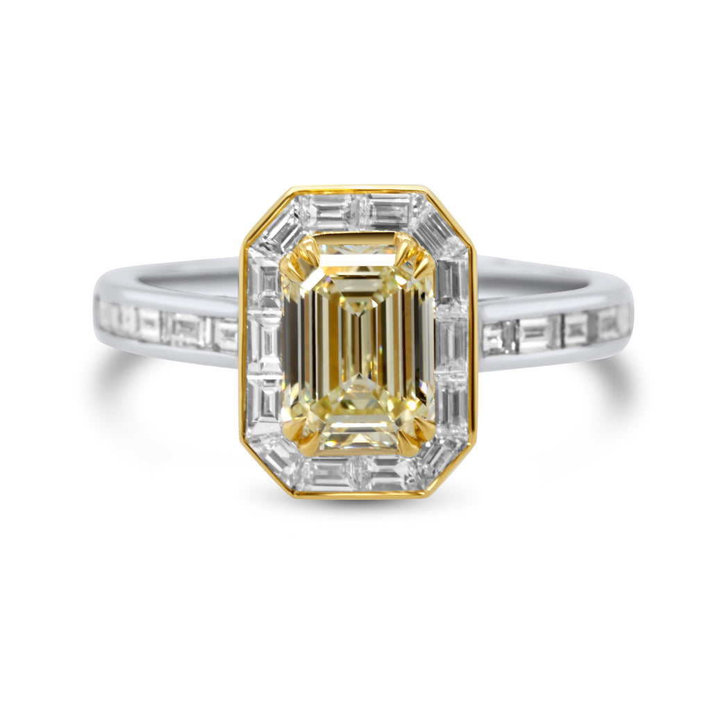 Ronan Campbell - 18k White Gold Audere est Facere Yellow Diamond Engagement Ring - DESIGNYARD, Dublin Ireland.