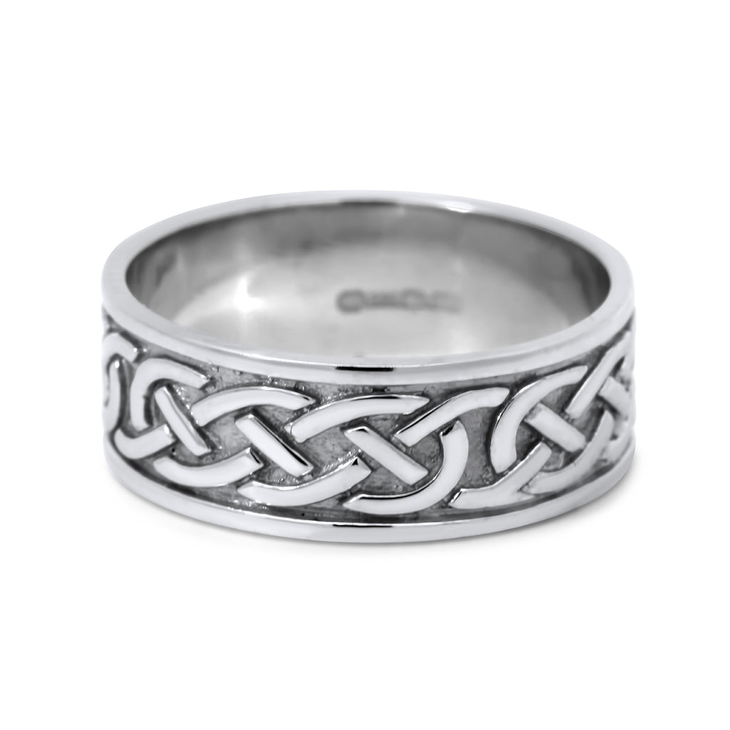 14k white gold celtic knot mens wedding ring designyard jewellery gallery dublin ireland