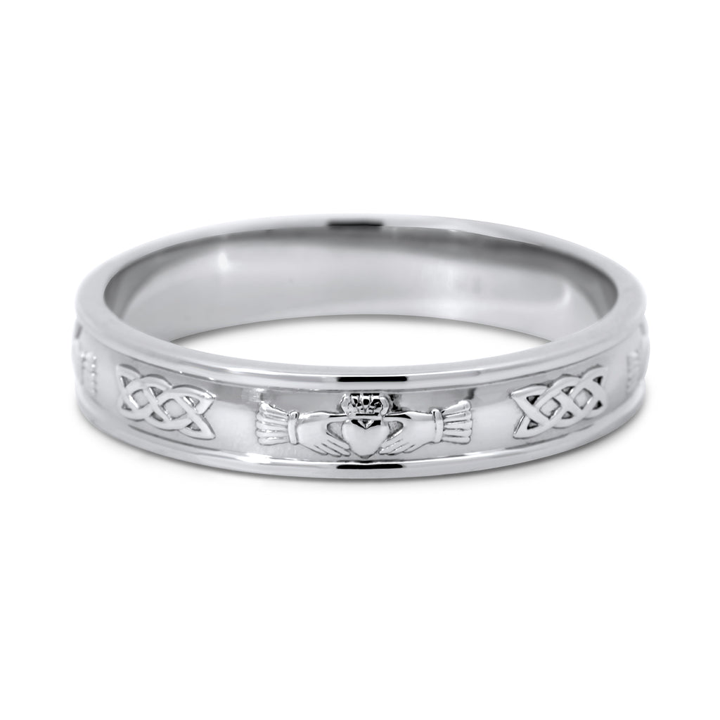 14k white gold claddagh mens wedding ring designyard jewellery gallery dublin ireland