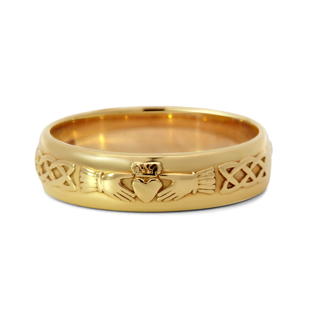 14k yellow gold celtic claddagh ladies wedding ring designyard jewellery gallery dublin ireland