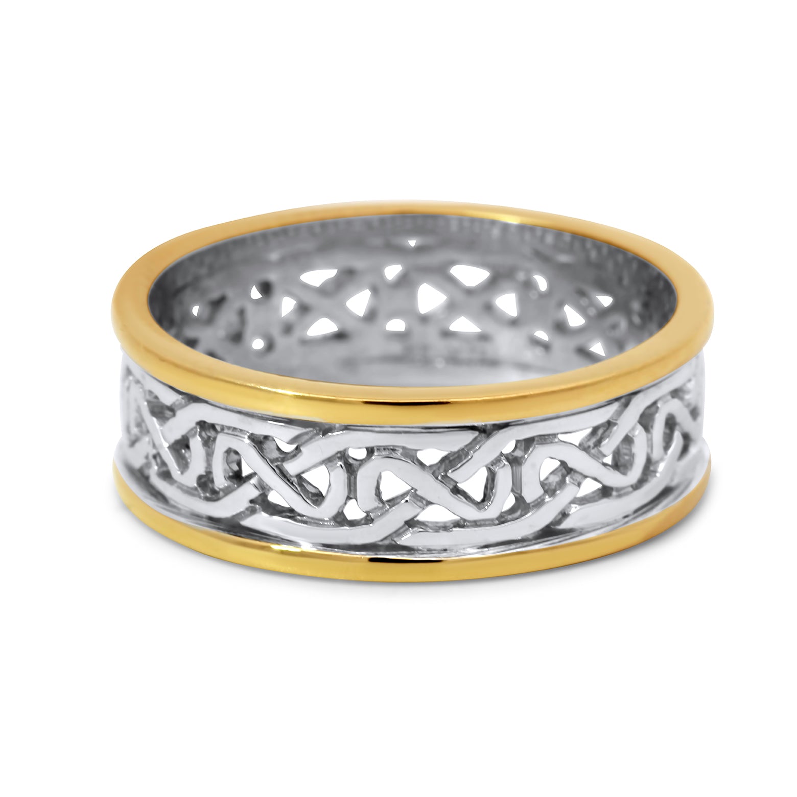 Mens Irish Made 14k Gold Celtic Knot Wedding Ring by Celtic Jewellery DESIGNYARD