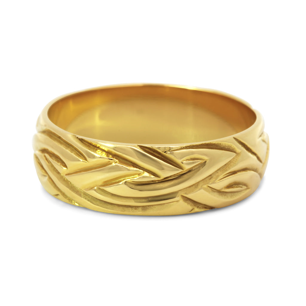 18k yellow gold celtic mens wedding ring designyard jewellery gallery dublin ireland