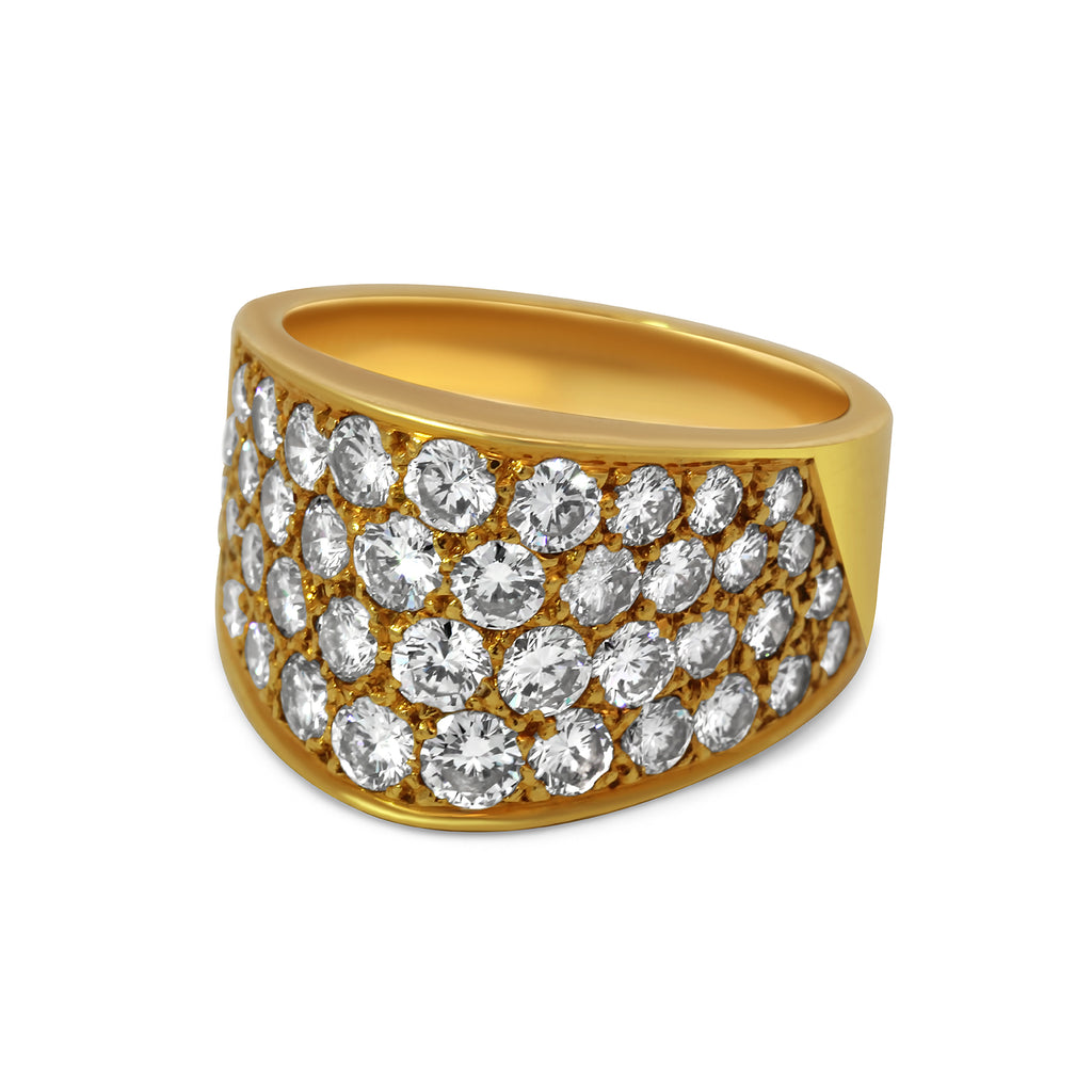 18k yellow gold pave set diamond ring designyard vintage jewellery collection dubin ireland