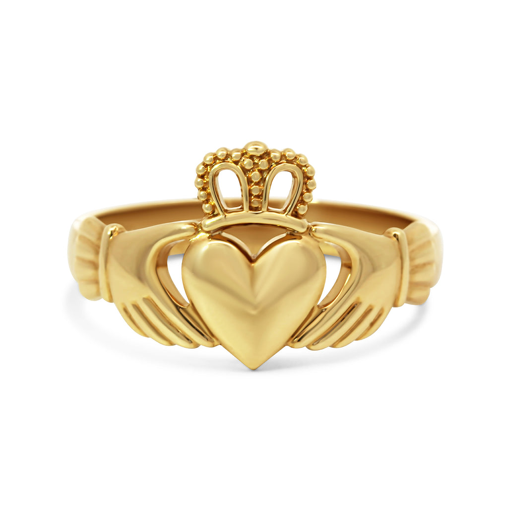 9k yellow gold ladies claddagh ring designyard jewellery gallery dublin ireland