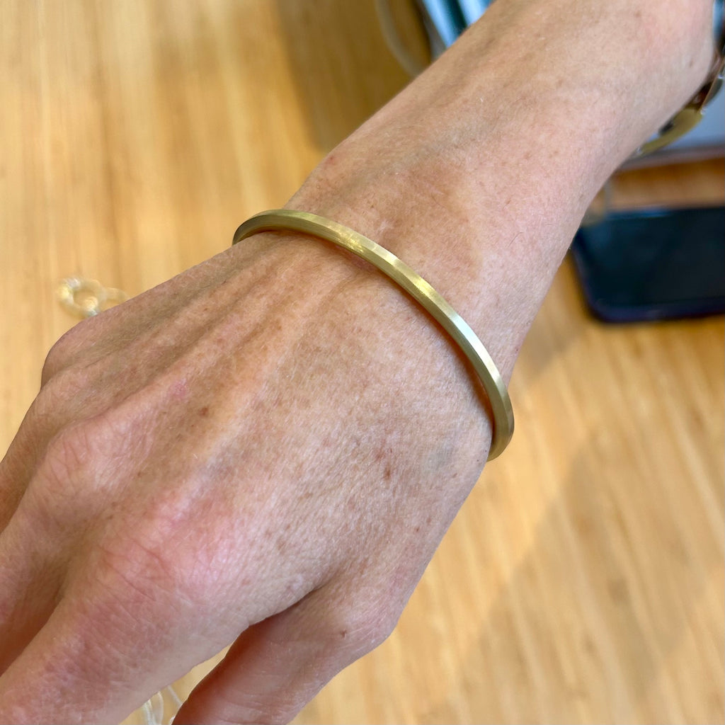 Photograph 4 of 18k Yellow Gold Hexagonal Bangle. Available on DESIGNYARD.com and in our Jewellery Shop Dublin, Ireland. Free Worldwide Shipping with DHL.
