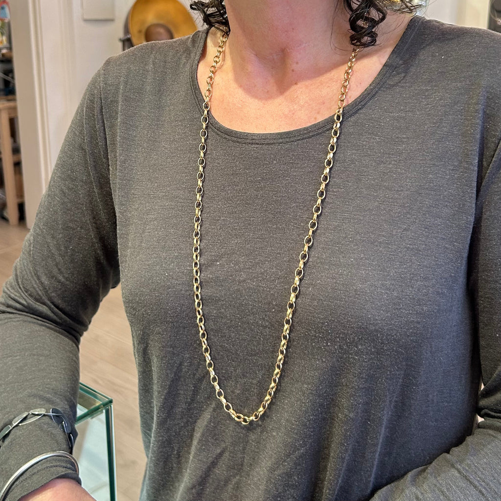 Photograph 3 of 9k Yellow Gold Extra Long Gold Chain. Available on DESIGNYARD.com and in our Jewellery Shop Dublin, Ireland. Free Worldwide Shipping with DHL.