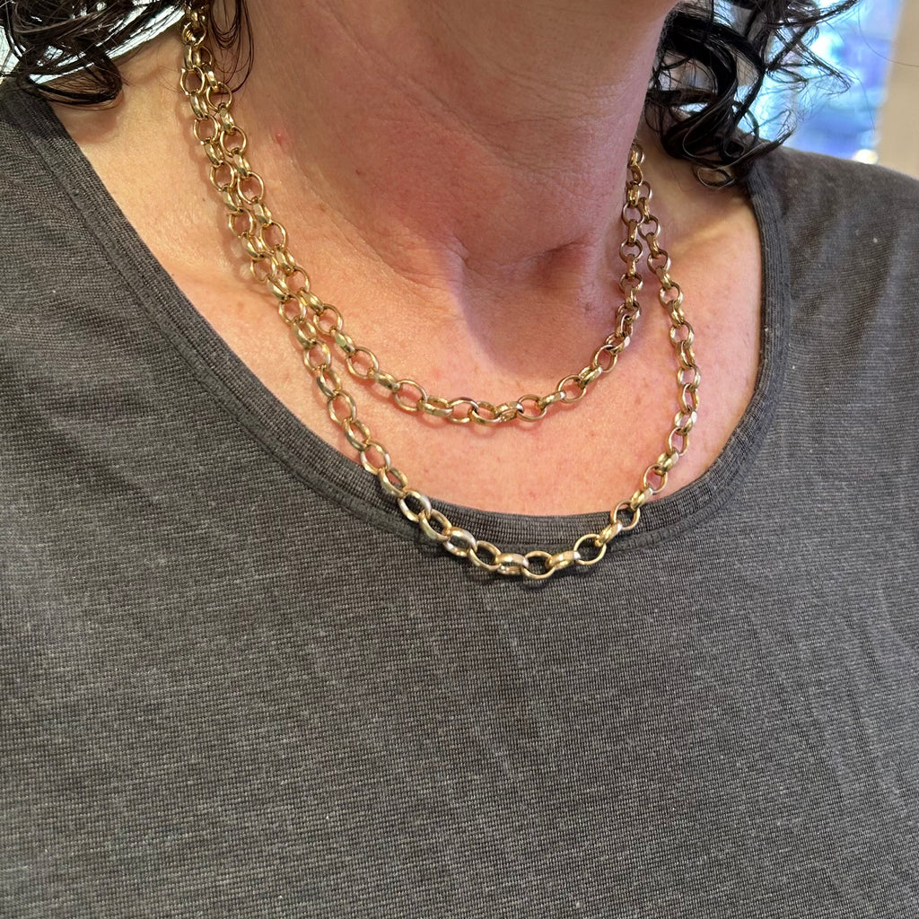 Photograph 5 of 9k Yellow Gold Extra Long Gold Chain. Available on DESIGNYARD.com and in our Jewellery Shop Dublin, Ireland. Free Worldwide Shipping with DHL.