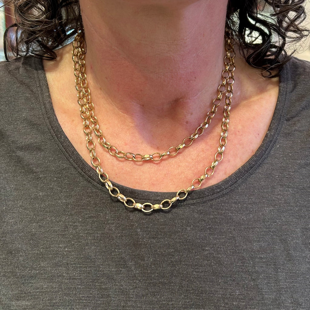 Photograph 4 of 9k Yellow Gold Extra Long Gold Chain. Available on DESIGNYARD.com and in our Jewellery Shop Dublin, Ireland. Free Worldwide Shipping with DHL.