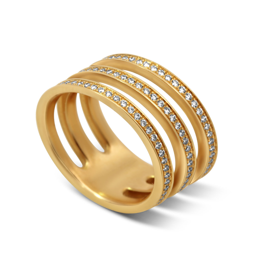 Photograph 1 of Angela Hübel's Contemporary Rose Gold Diamond Piano Statement Ring. Available on DESIGNYARD.com and in our Jewellery Shop Dublin, Ireland. Free Worldwide Shipping with DHL.