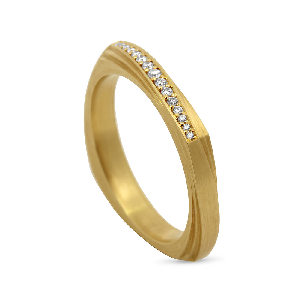Photograph 3 of Bola Lyon's 18k Yellow Gold Diamond Flex Ring. Available on DESIGNYARD.com and in our Jewellery Shop Dublin, Ireland.