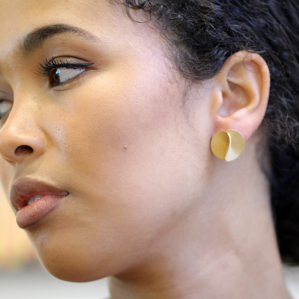 Photograph 2 of Cardillac's Contemporary 18k Yellow Gold Aster Statement Earrings. Available on DESIGNYARD.com and in our Jewellery Shop Dublin, Ireland. Free Worldwide Shipping with DHL.