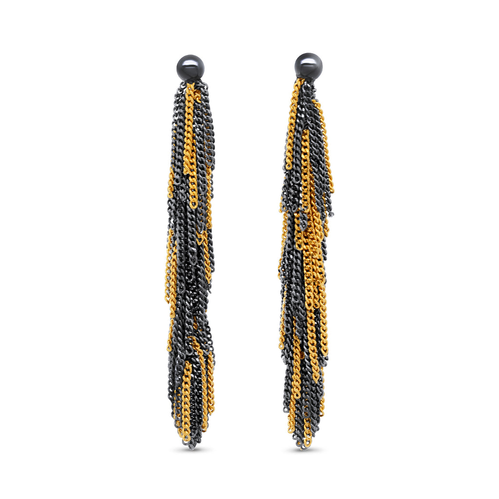 claudia milic silver black rhodium gold starlight drop earrings designyard contemporary jewellery gallery dublin ireland