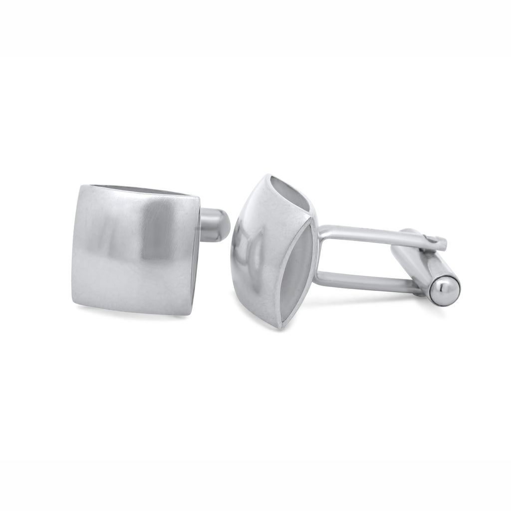 Photograph 1 of Heather O'Connor's Sterling Silver Smooth Pillow Cufflinks. Available on DESIGNYARD.com and in our Contemporary Jewellery Shop Dublin, Ireland. #1 for Contemporary Jewellery