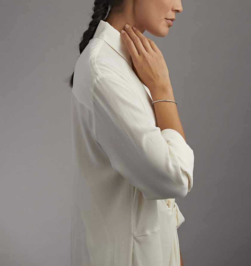 Photograph 3 of Henrich & Denzel's Platinum Mikado Soft Diamond Torc Bangle. Available on DESIGNYARD.com and in our Contemporary Jewellery Shop Dublin, Ireland. Free Worldwide Shipping with DHL.