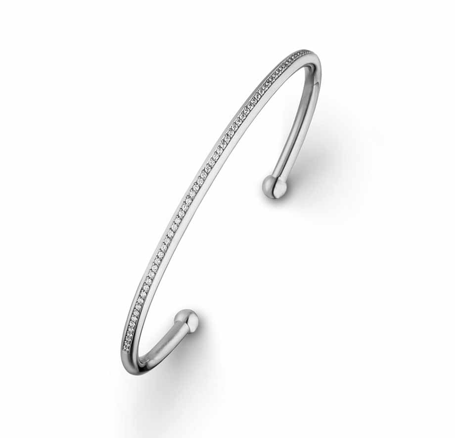 Photograph 1 of Henrich & Denzel's Platinum Mikado Soft Diamond Torc Bangle. Available on DESIGNYARD.com and in our Contemporary Jewellery Shop Dublin, Ireland. Free Worldwide Shipping with DHL.